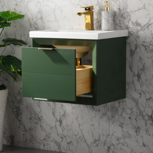 Everly Quinn Draven 20.39'' Single Bathroom Vanity with Ceramic Top & Reviews Wayfair Canada